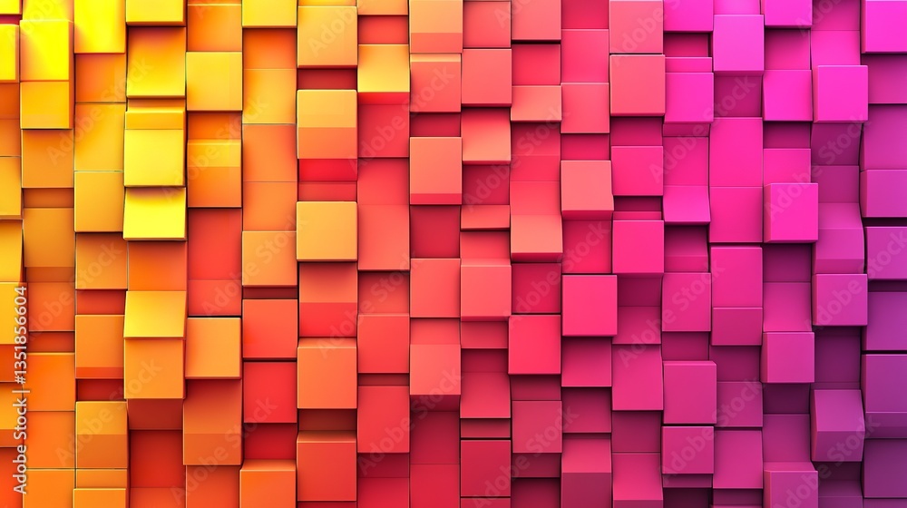 Vibrant Gradient of 3D Square Blocks Vibrant Gradient of 3D Square Blocks
