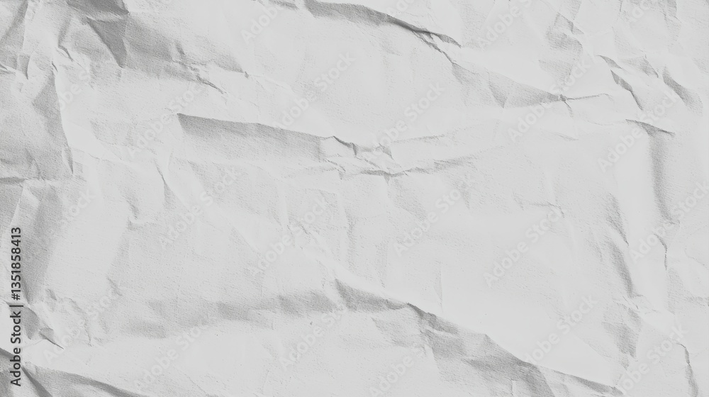 Obraz premium Crumpled White Paper Background for Textures, Designs and Creative Projects