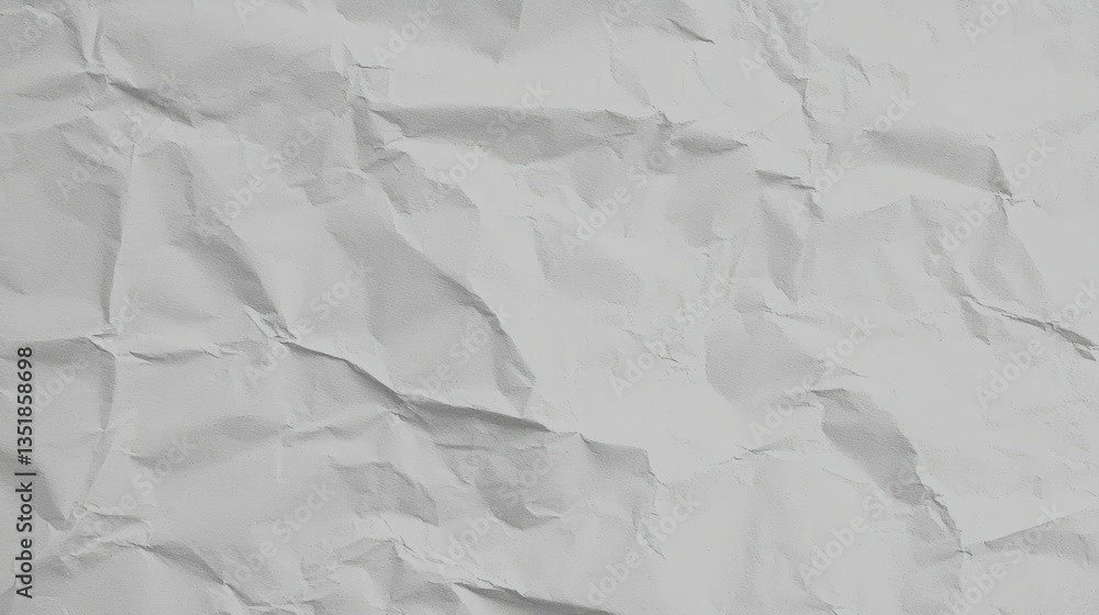 Fototapeta premium Crumpled White Paper Background Ideal for Textures, Designs and Creative Projects