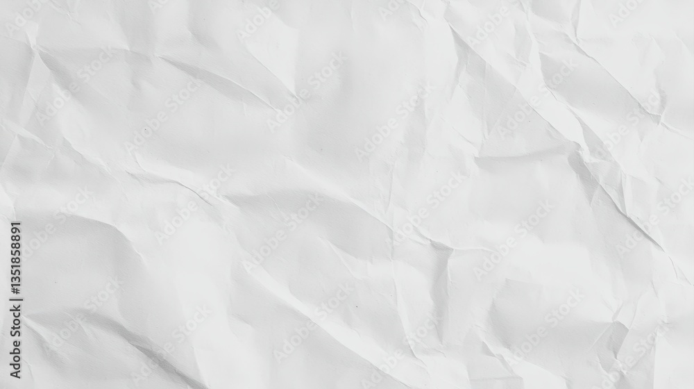 Fototapeta premium Crumpled White Paper Texture Background for Creative Design and Art Projects