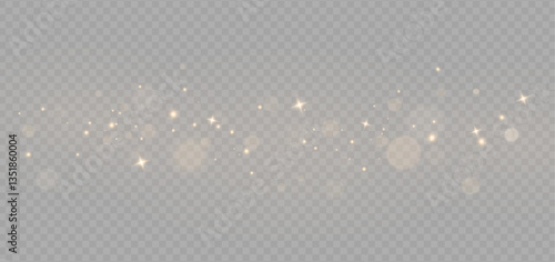 Magic and festive glow, christmas glowing bokeh confetti and glitter texture overlay, twinkling light garland, festive sparkling gold dust png, invitation, banner, advertising.