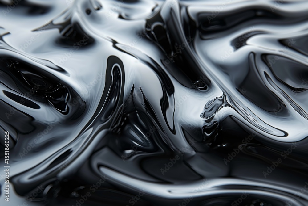 A close-up view of glossy black fluid, showcasing intricate textures and flowing patterns that evoke a sense of depth and movement. A close-up view of glossy black fluid, showcasing intricate textures and flowing patterns that evoke a sense of depth and movement.