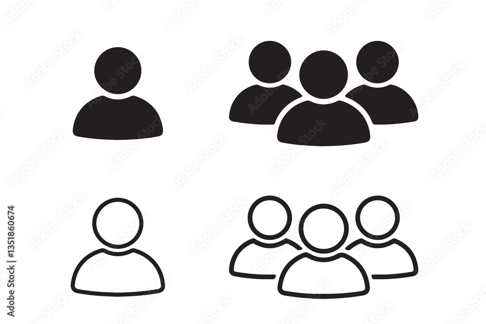 People group icon set. team people. user profile symbol vector icon set illustration isolated on white background. People group icon set. team people. user profile symbol vector icon set illustration isolated on white background.