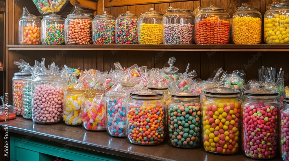 custom made wallpaper toronto digitalColorful candy displaying in glass jars at general store celebrating national candy month