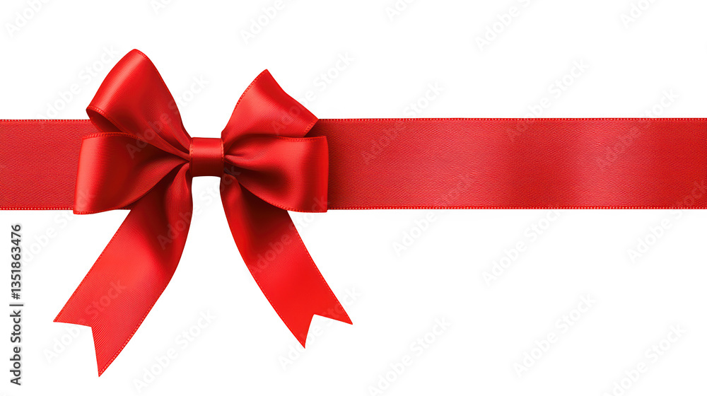 A vibrant red bow tied on a ribbon, symbolizing celebration and gift-giving. A vibrant red bow tied on a ribbon, symbolizing celebration and gift-giving.