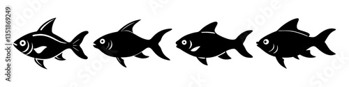 black skirt tetra fish icon, black skirt tetra fish silhouette vector illustration-simple silhouette illustration of black skirt tetra fish, perfect for black skirt tetra fish logos and icons