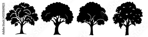 Quadro su tela mahogany tree icon, mahogany tree silhouette vector illustration-simple silhouet