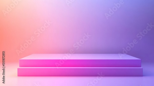 Minimalist Display Platform with Soft Gradient Colors for Product Presentation and Creative Background Use