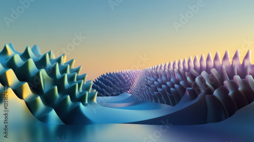 Abstract 3D Spiral Structure at Sunset