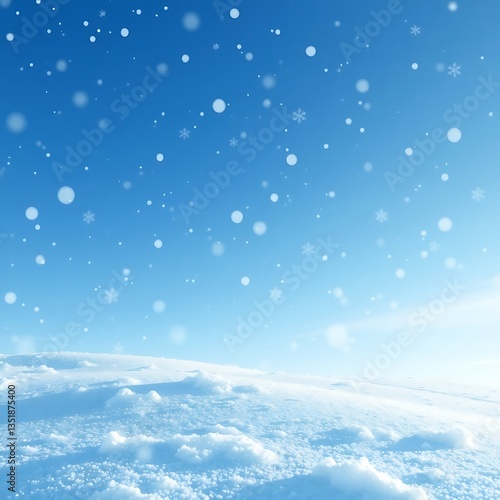 Wallpaper Mural Serene Winter landscape with fresh snow and a flurry of gentle snowflakes Torontodigital.ca