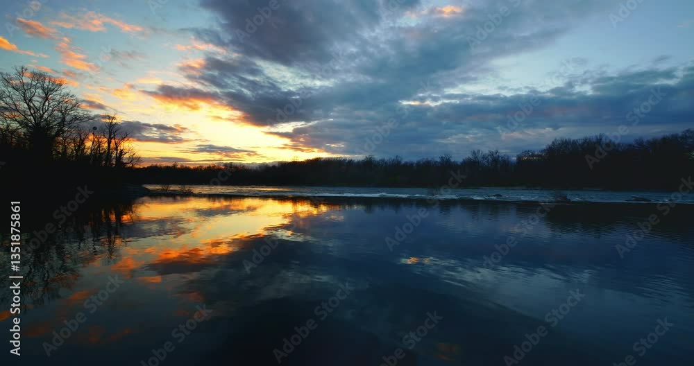 Golden Waves, the story of a sunset on the river. Golden Waves, the story of a sunset on the river.