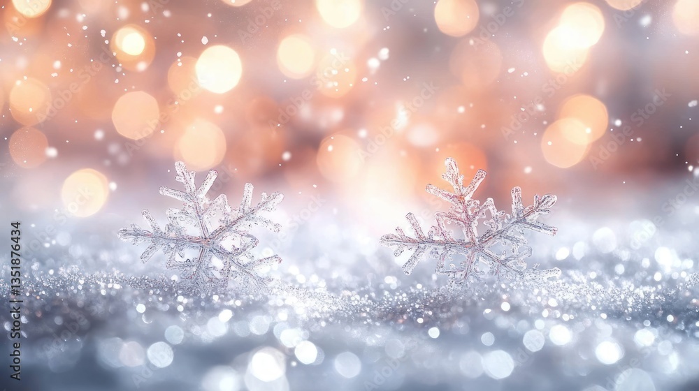Winter Snowflakes Bokeh Light Background Sparkle Christmas Elegance Abstract Celebration Decoration Winter Snowflakes Bokeh Light Background Sparkle Christmas Elegance Abstract Celebration Decoration
