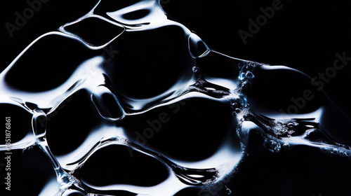 Abstract Water Patterns on Black Background