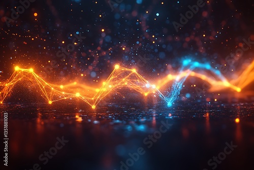 Wallpaper Mural Merging scientific graphs, abstract molecules, and data into one visualization. Torontodigital.ca