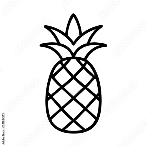 pineapple outline icon, isolated vector illustration
