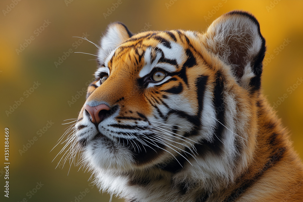 Fototapeta premium Tiger in profile with intense focus