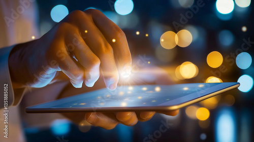 High-energy moment as a team member excitedly gestures toward the tablet, sparking a discussion 