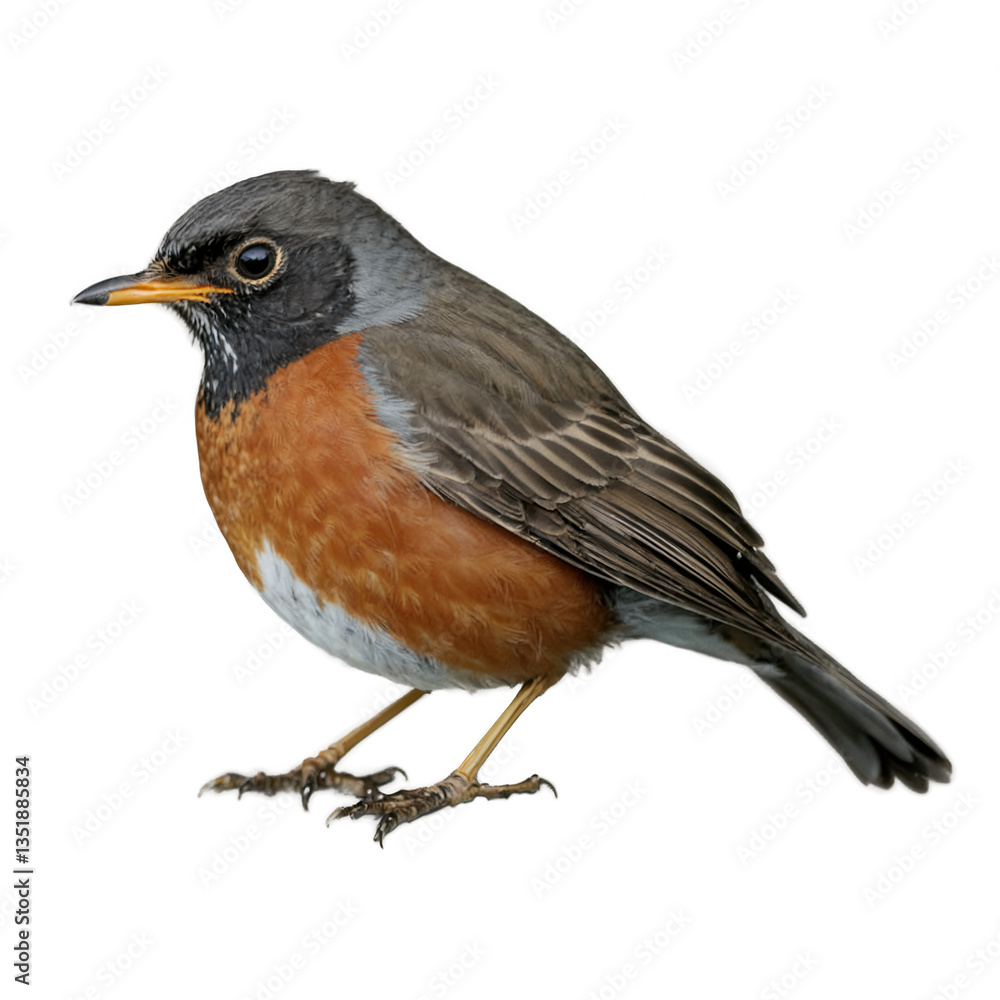 American Robin Bird Portrait American Robin Bird Portrait