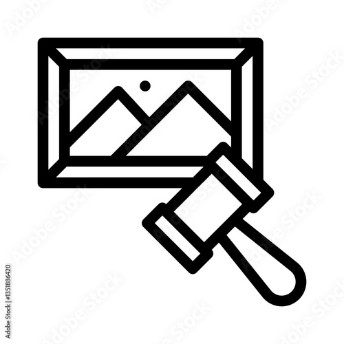 art auction line icon