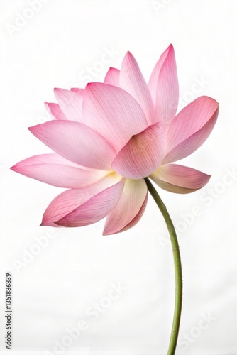 Pink Lotus Flower Isolated on White Background 