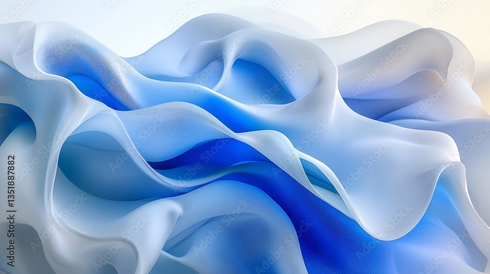 Abstract blue flowing fabric waves. Abstract blue flowing fabric waves.