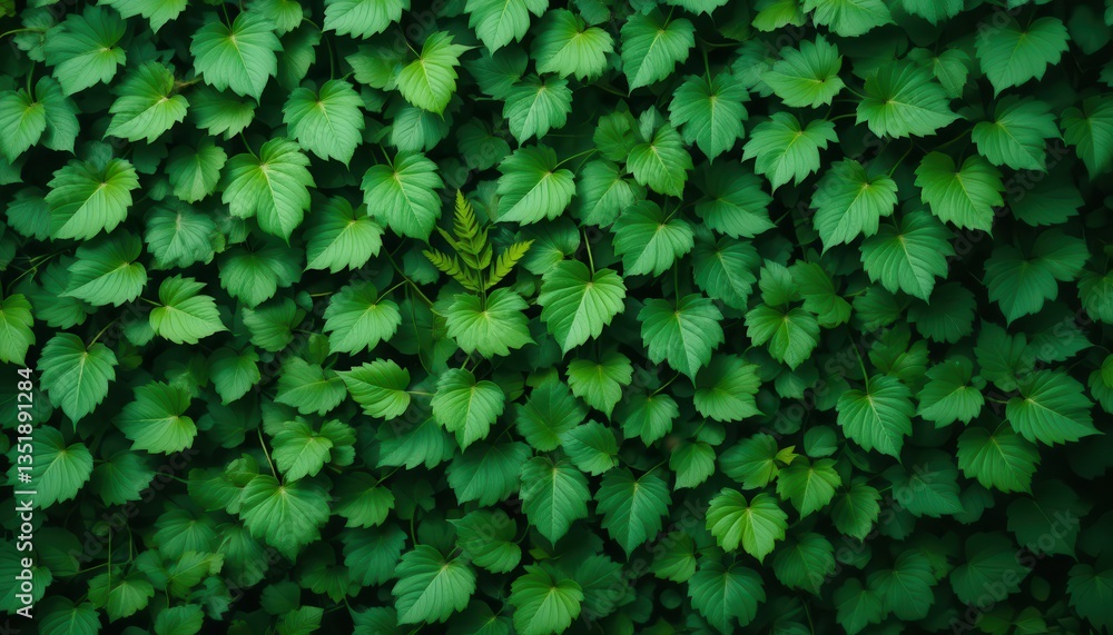 Lush green leaves natural forest plant close-up tranquil environment top-down view serenity Lush green leaves natural forest plant close-up tranquil environment top-down view serenity