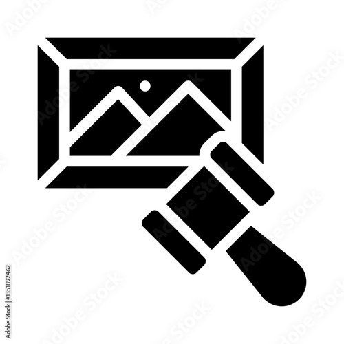 art auction glyph icon