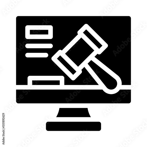 online auction glyph icon