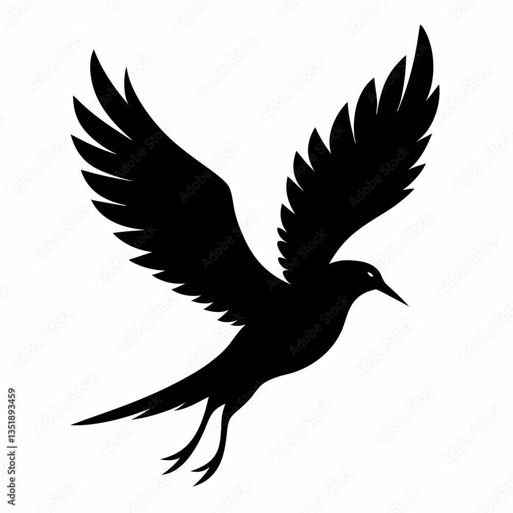 Obraz premium Flying beautiful bird silhouette vector