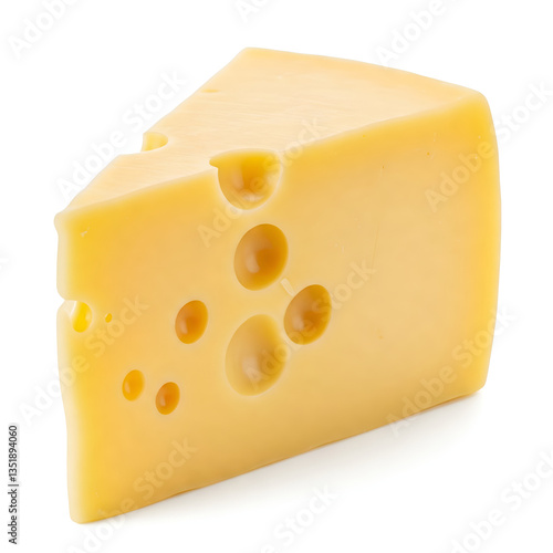 A piece of cheese on a white background on a transparent background



