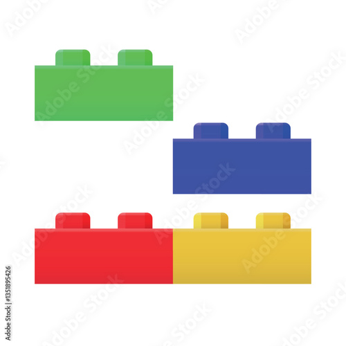 Colorful toy bricks arranged separately