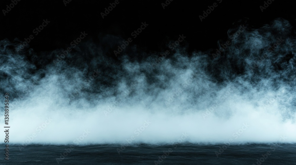 Fototapeta premium Mysterious Foggy Landscape: A Dark and Dreamy Scene