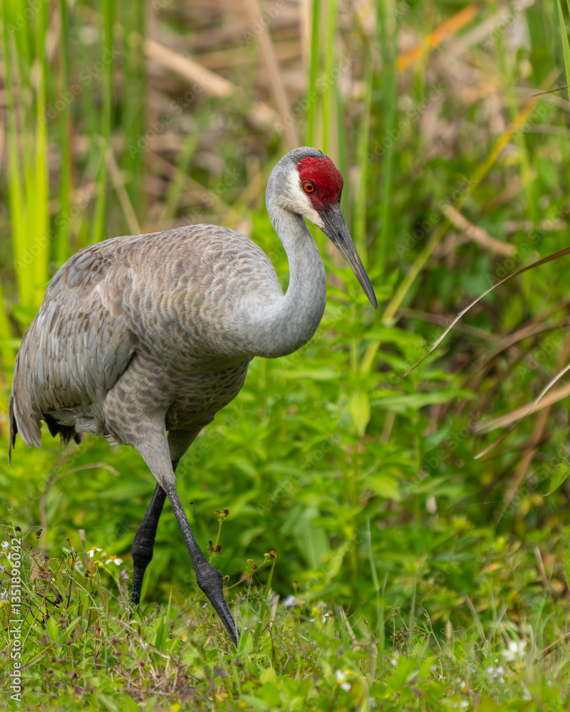 Fototapeta premium An adult sandhill crane