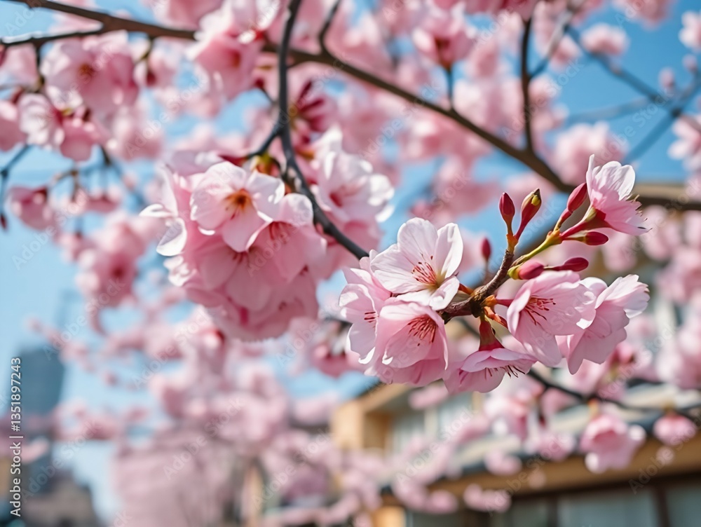 Fototapeta premium pink cherry blossom Backgrounds Very beautiful 