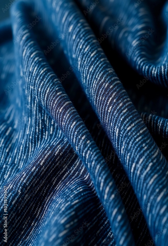 custom made wallpaper toronto digitalLayers of blue denim fabric gracefully drape, revealing the intricate weaving patterns. This versatile material symbolizes casual elegance, perfect for stylish outfits in any season Generative AI