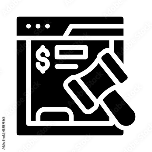 online auction glyph icon