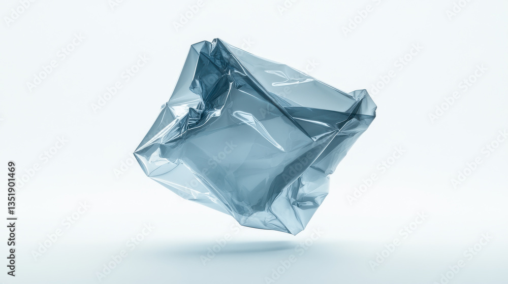 Floating Blue Transparent Cube Floating Blue Transparent Cube