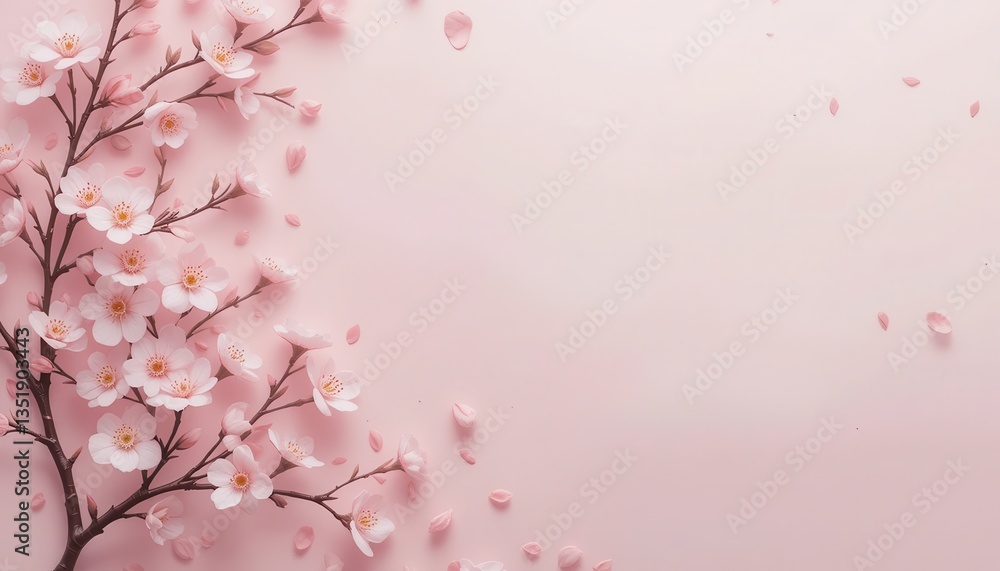 Blooming cherry blossoms nature digital art soft pink aesthetic view serenity Blooming cherry blossoms nature digital art soft pink aesthetic view serenity