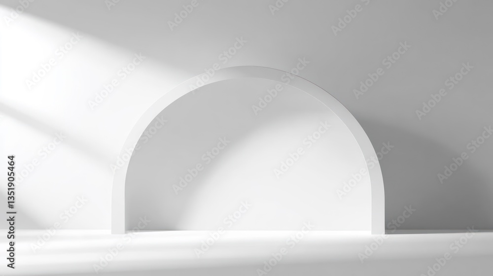 Minimalist Arch Design in White Space with Soft Light Creating Calm and Tranquility in Modern Aesthetic Minimalist Arch Design in White Space with Soft Light Creating Calm and Tranquility in Modern Aesthetic