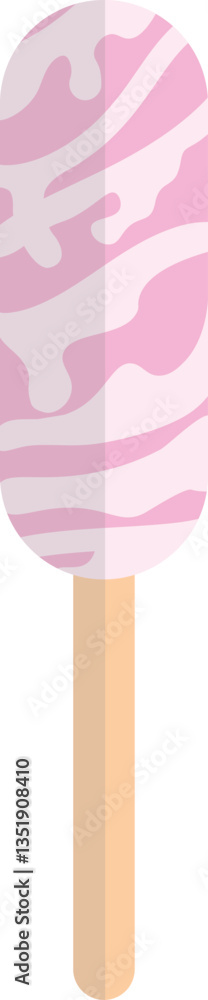 Illustration of a Pink Ice Cream Stick WIth Melted Sauce Illustration of a Pink Ice Cream Stick WIth Melted Sauce