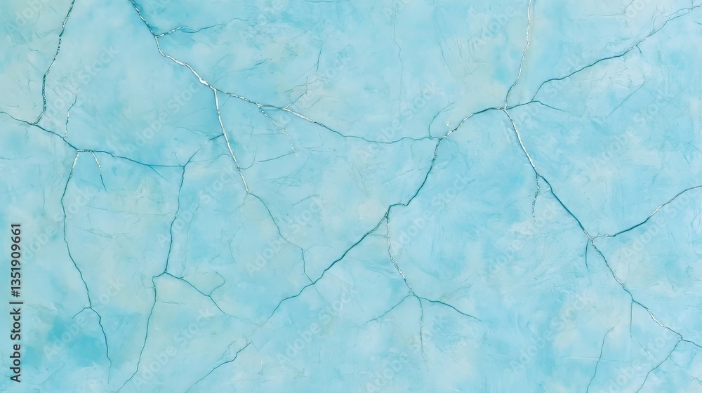 Obraz premium Cracked Ice Surface Texture: Aqua Blue Abstract Background
