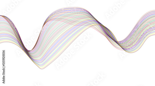 Abstract colorful wave vector banner template dynamic flowing wave lines design element. Technology abstract lines on white background.