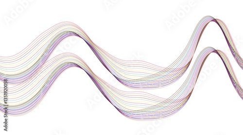 Abstract colorful wave vector banner template dynamic flowing wave lines design element. Technology abstract lines on white background.