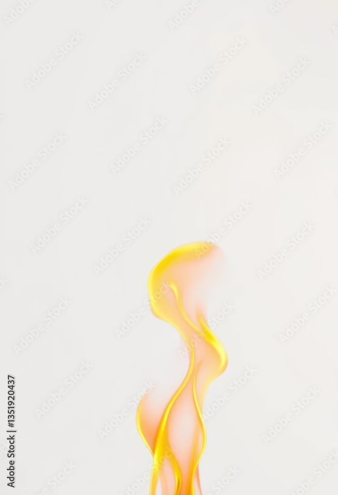 Intense orange and yellow flames lick upwards against a stark white backdrop, light, combustion Intense orange and yellow flames lick upwards against a stark white backdrop, light, combustion