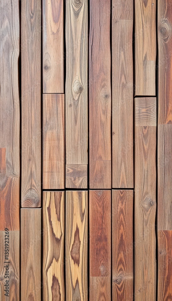 Naklejka premium Rustic weathered wooden planks, various tones and textures, backdrop, retro, carpentry