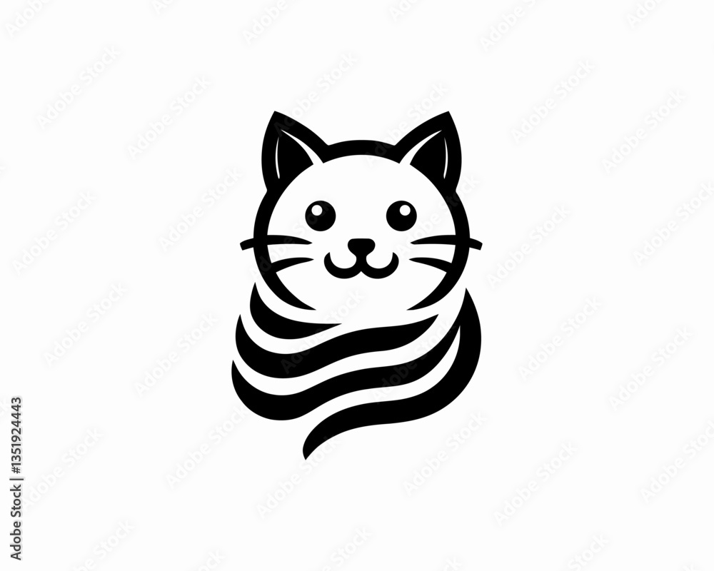 Fototapeta premium vector illustration of cartoon cat