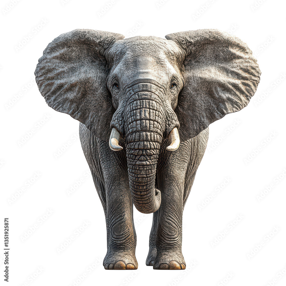 Fototapeta premium Elephant isolated on transparent background, PNG