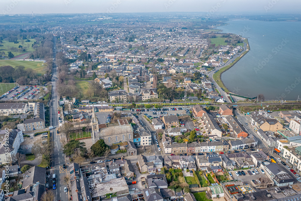 Fototapeta premium Aerial View over Malahide Marina, County Dublin, Ireland