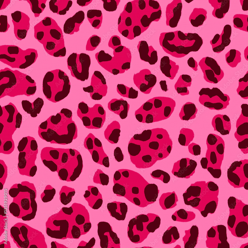 Leopard print seamless pattern, raspberry pink. Small scale animal print bold magenta red Leopard print seamless pattern, raspberry pink. Small scale animal print bold magenta red