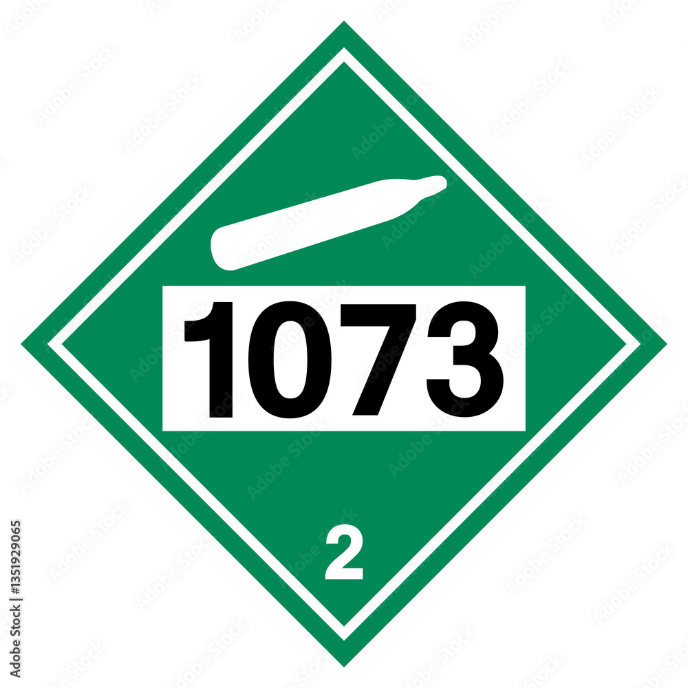 UN1073 Class 2 Oxygen Refrigerated Liquid Symbol Sign , Vector Illustration, Isolate On White Background Label.EPS10 UN1073 Class 2 Oxygen Refrigerated Liquid Symbol Sign , Vector Illustration, Isolate On White Background Label.EPS10